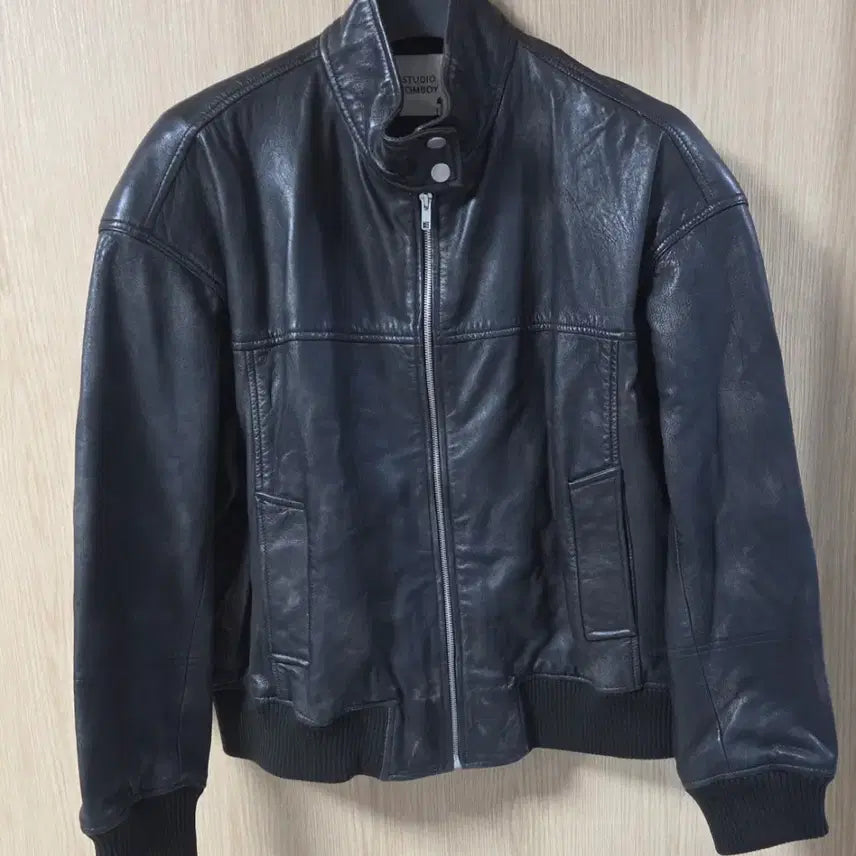 [BUNJANG] Studio Tomboy High Neck Lambskin Jacket / (착샷) 스튜디오 톰보이 하이넥 양가죽 자켓