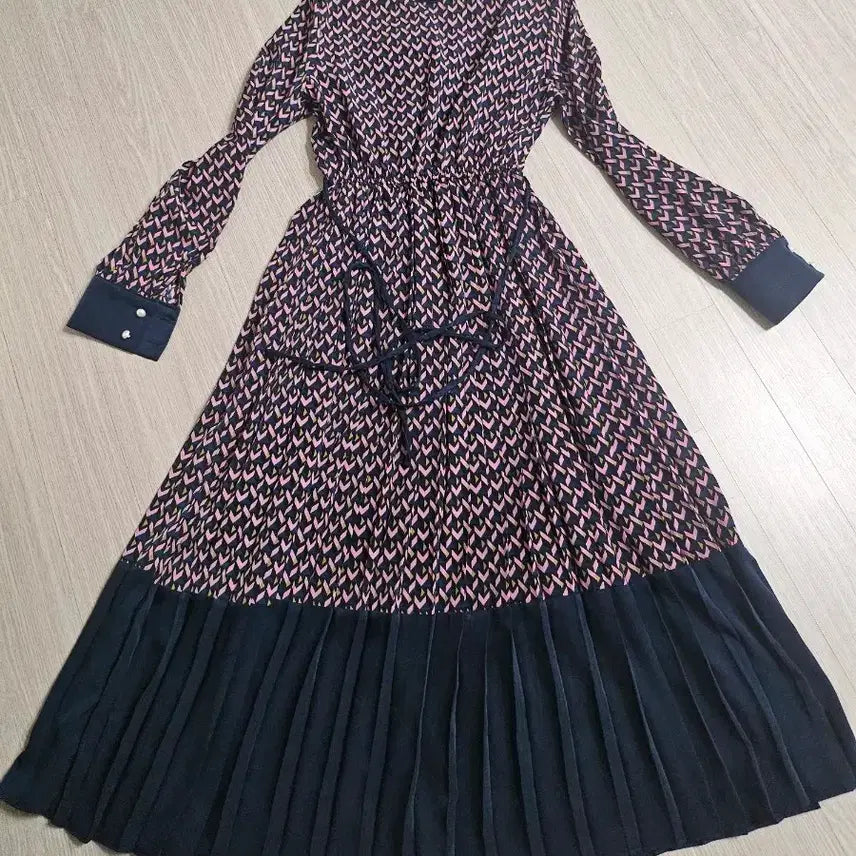 [BUNJANG] Chiffon Long Dress with Floral Print and Ruffles / 새상품)쉬폰 원피스 롱 나염 프릴