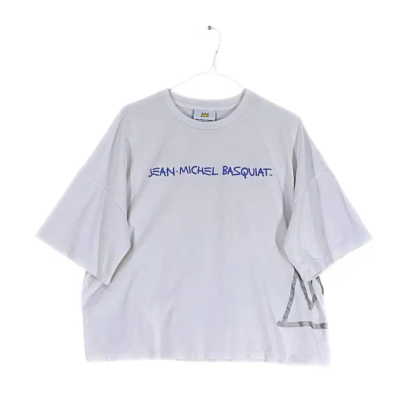 [BUNJANG] Jean Michel Basquiat Unique Loose Fit Short Sleeve T-Shirt White / 장미쉘바스키아 여성 유니크한 루즈핏 반팔티 85 화이트 00641