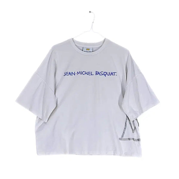 [BUNJANG] Jean Michel Basquiat Unique Loose Fit Short Sleeve T-Shirt White / 장미쉘바스키아 여성 유니크한 루즈핏 반팔티 85 화이트 00641