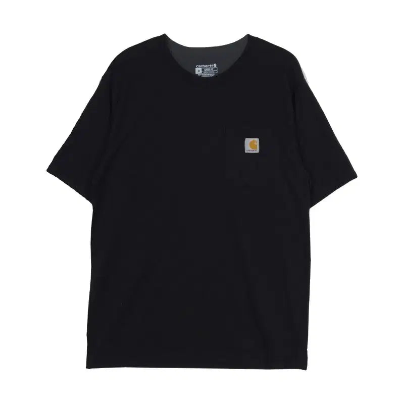 [BUNJANG] Carhartt Pocket Logo Loose Fit Black T-Shirt - Medium / 칼하트 포켓 로고 루즈핏 블랙 반팔티 M