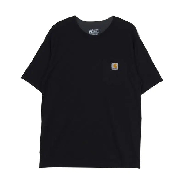 [BUNJANG] Carhartt Pocket Logo Loose Fit Black T-Shirt - Medium / 칼하트 포켓 로고 루즈핏 블랙 반팔티 M