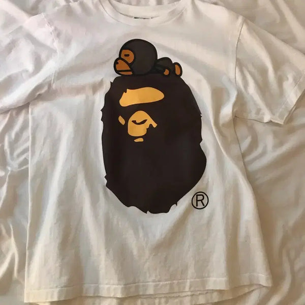 [BUNJANG] BAPE Milo On Big Ape T-Shirt White / 베이프 마일로 온 빅 에이프 티셔츠 화이트