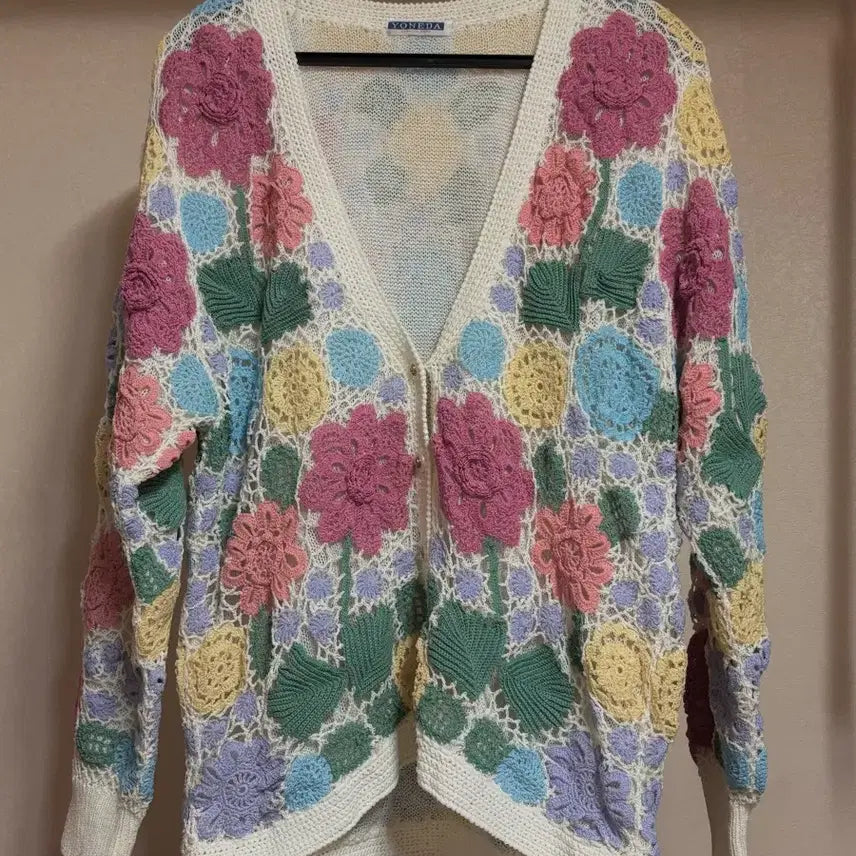 [BUNJANG] Flower Japanese Vintage Cardigan / 홍대 빈티지샵 플라워 일본 빈티지 가디건