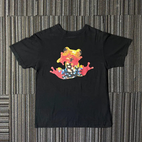 [BUNJANG] United Athle Frog Graphic Black Short Sleeve T-Shirt / 유나이티드 에슬 개구리 그래픽 블랙 반팔 티셔츠