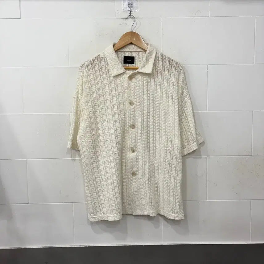 [BUNJANG] COOPER Cable Knit Short Sleeve Shirt / COOPER 케이블 니트 반팔셔츠