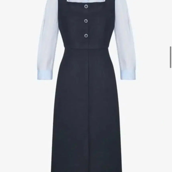 [BUNJANG] It michaa Square Neck Dress Shirt Set / 잇미샤 스퀘어넥 원피스 셔츠 세트