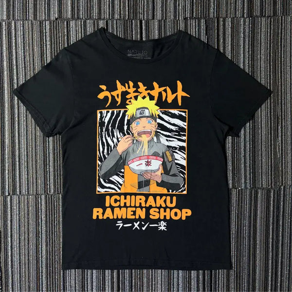 [BUNJANG] Naruto Ichiraku Ramen Graphic Black T-Shirt / 나루토 이치라쿠 라멘 그래픽 블랙 반팔 티셔츠