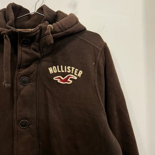 [BUNJANG] Hollister Heavy Cotton Quilted Button Zip-Up Hoodie / 홀리스터 버튼 집업 헤비코튼 퀼팅 후드집업
