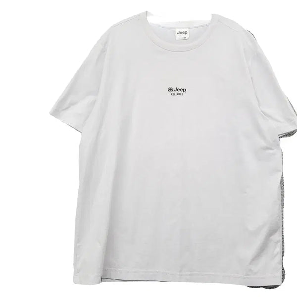[BUNJANG] Jeep Center Logo White Short-Sleeve T-Shirt XXL / 지프 센터 로고 화이트 반팔티 XXL