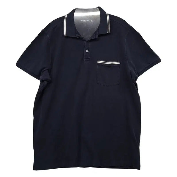 [BUNJANG] Abercrombie & Fitch Navy Short Sleeve Polo Shirt XXL / 아베크롬비 네이비 반팔 카라티 XXL