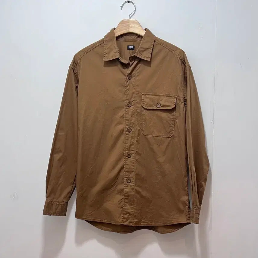 [BUNJANG] Uniqlo Brown Pocket Shirt (Women's L, Men's S-M) / Uniqlo 유니클로 브라운 포켓 셔츠 (여성L, 남성S~M)