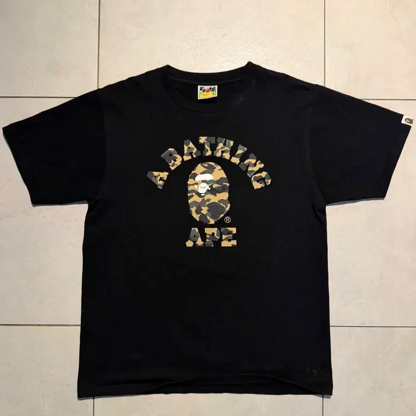 [BUNJANG] Bape Camo College T-Shirt Black / Bape Ist Camo College T-Shirt