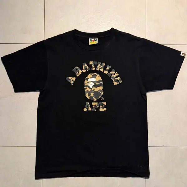 [BUNJANG] Bape Camo College T-Shirt Black / Bape Ist Camo College T-Shirt