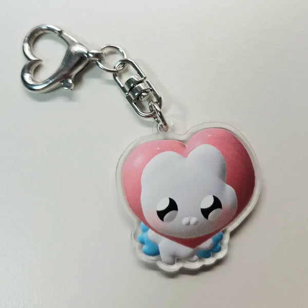 [BUNJANG] Nunusea Love Acrylic Keyring (Deokhee Rabbit x The Hyundai Collaboration Pop-up) / 누누씨 사랑의 키링 덕희 토끼 더현대 콜라보 팝업 아크릴 키링