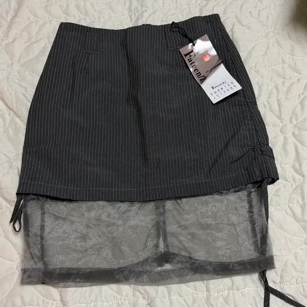 [BUNJANG] Midi Skirt Striped Pattern / 스커트 (새상품)
