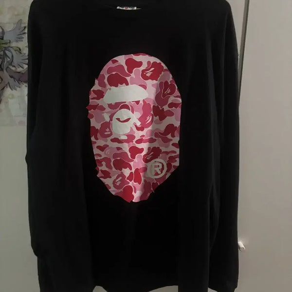 [BUNJANG] A BATHING APE ABC Long Sleeve Pink XL / 베이프 abc 롱슬리브 핑크 2xl