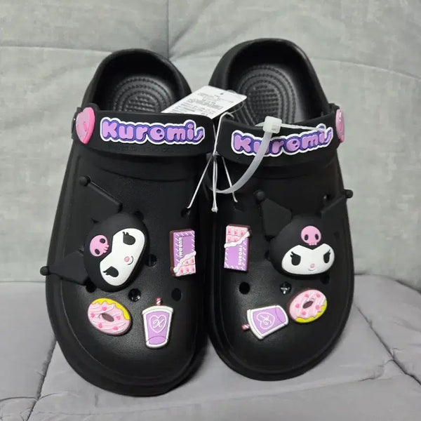 [BUNJANG] Kuromi Crocs-Style Slippers/Sandals (Size 240) / 쿠로미 크록스 스타일 슬리퍼 겸 샌들(사이즈 240)
