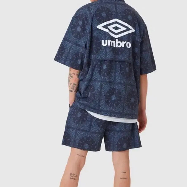 [BUNJANG] Umbro Seersucker Half-Zip Anorak Set (Short Sleeve Top, Pants, Bucket Hat) / 엄브로 시어서커 반팔 아노락 셋업(상의 하의 모자)