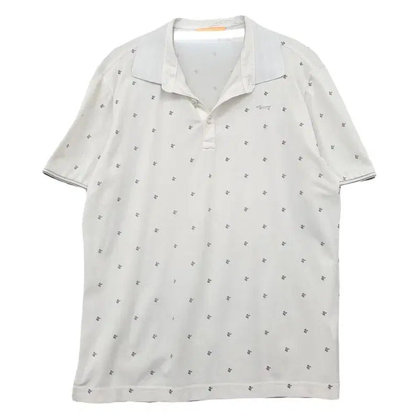 [BUNJANG] Louis Castel White Polka Dot Golf Short-Sleeve Polo Shirt / 루이까스텔 도트 화이트 골프 반팔 카라티 100