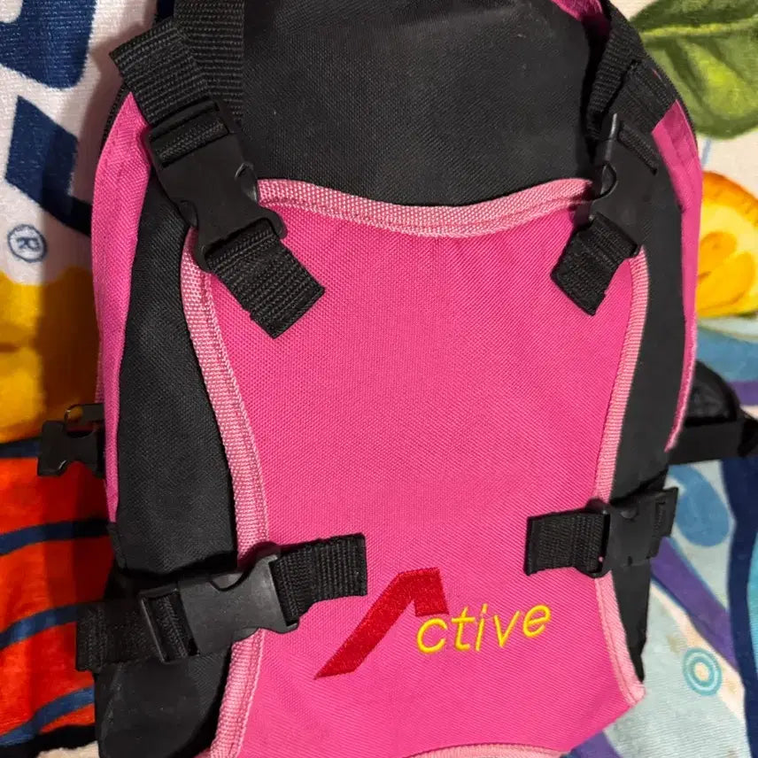 [BUNJANG] Children's Pink Backpack with Helmet and Protective Gear Set / 어린이용 헬멧과 핑크 백팩