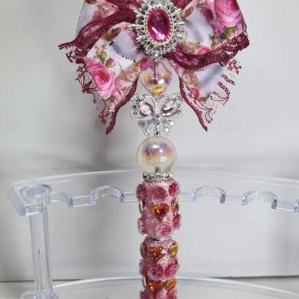 [BUNJANG] Handmade Pink Ribbon Ballpoint Pen Decoration / 핑크 리본 수제 볼펜 볼꾸