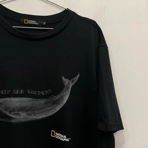 [BUNJANG] National Geographic Big Whale Logo Short Sleeve T-Shirt / 내셔널 지오그래픽 빅 웨일 로고 반팔티