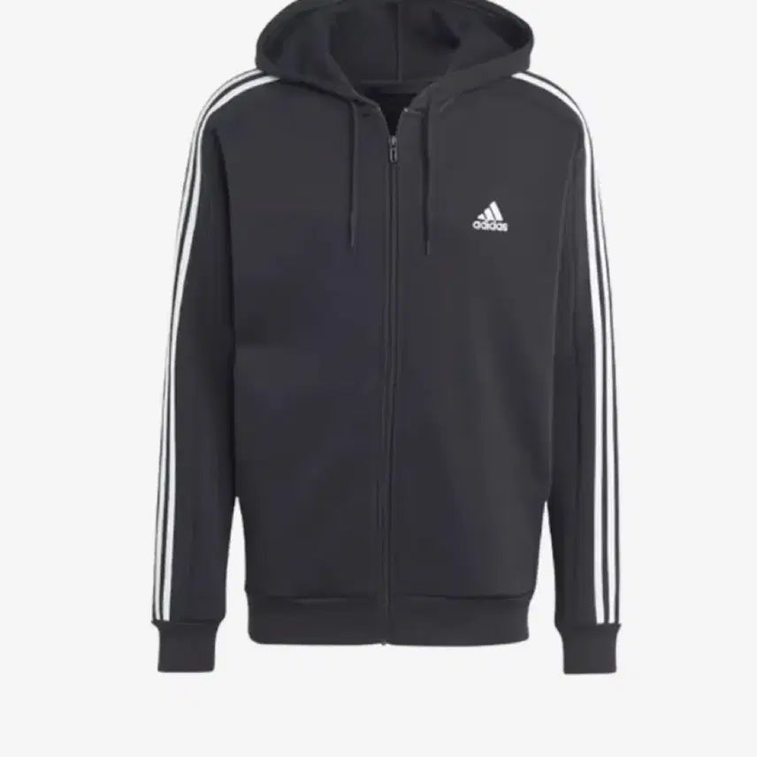 [BUNJANG] Adidas Essential Fleece 3S Full Zip Hoodie Black IB4029 (3XL) / 3XL 아디다스 에센셜 플리스 3S 풀집 후드 블랙 IB4029