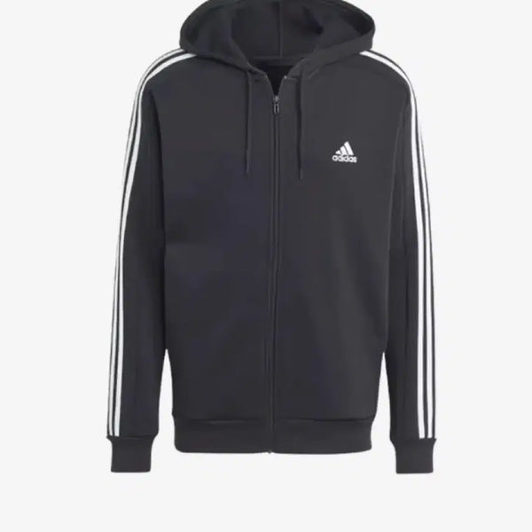 [BUNJANG] Adidas Essential Fleece 3S Full Zip Hoodie Black IB4029 (3XL) / 3XL 아디다스 에센셜 플리스 3S 풀집 후드 블랙 IB4029