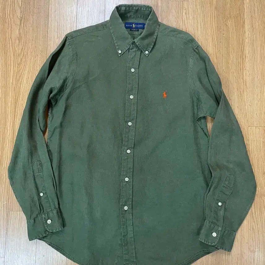 [BUNJANG] Polo Linen Shirt Khaki / 폴로 S 린넨 카키