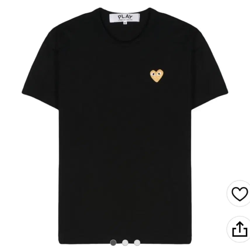 [BUNJANG] Comme des Garçons Gold Heart Logo Patch Short Sleeve T-Shirt XL / 꼼데가르송 골드 하트 와펜 반팔티셔츠 xl사이즈 (새상품)