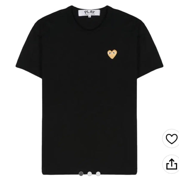 [BUNJANG] Comme des Garçons Gold Heart Logo Patch Short Sleeve T-Shirt XL / 꼼데가르송 골드 하트 와펜 반팔티셔츠 xl사이즈 (새상품)