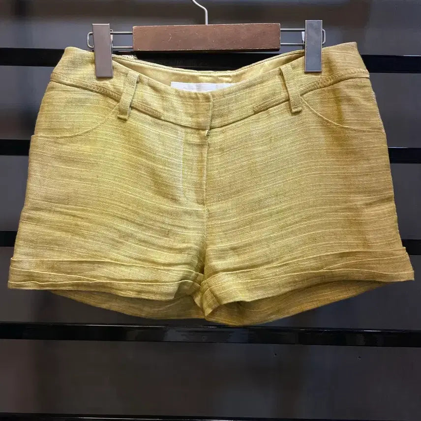 [BUNJANG] Obzee Yellow Linen Shorts / 오브제(Obzee) 옐로우 마(린넨) 숏 팬츠3.8