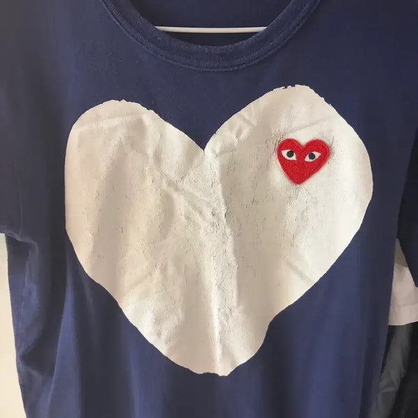 [BUNJANG] Comme des Garçons PLAY Heart T-Shirt Navy Women's M / 꼼데가르송 플레이 하트 반팔티 네이비 M 여성용
