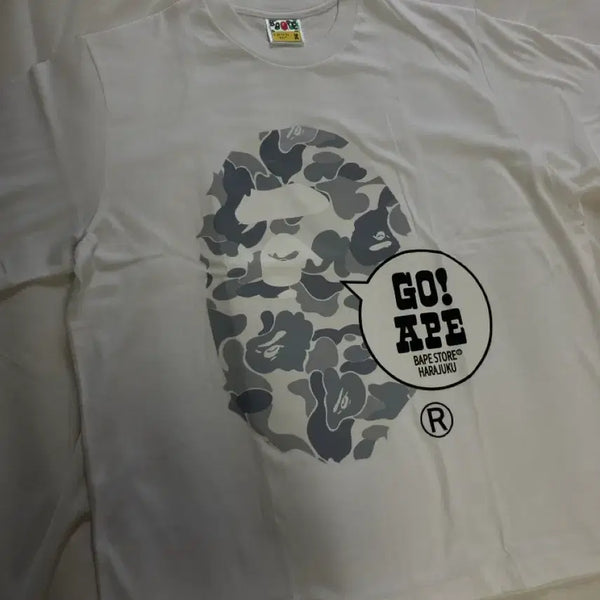 [BUNJANG] BAPE Camo Short Sleeve T-Shirt White / 베이프 카모 반팔 티셔츠 화이트
