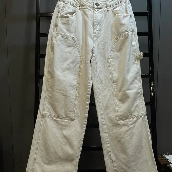 [BUNJANG] SCULPTOR Carpenter Wide Denim Pants Ivory / [M] SCULPTOR 카펜터 와이드 데님 팬츠 아이보리 3.5