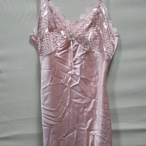 [BUNJANG] Women's Lace Detail Satin Slip Dress / 슬립90
