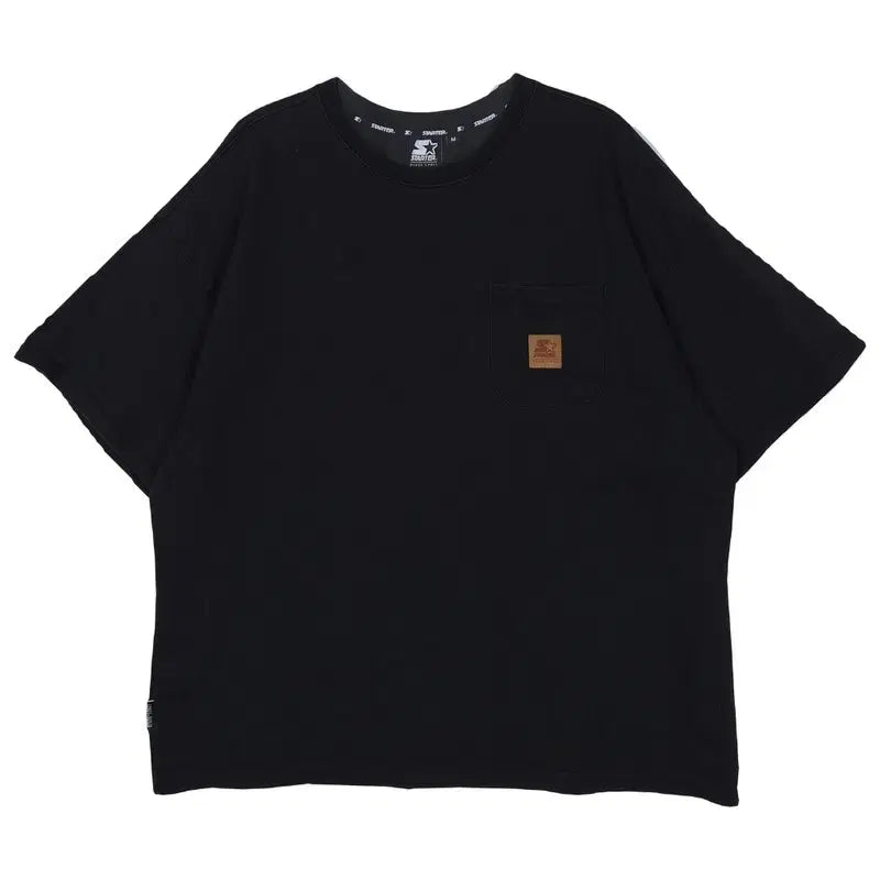 [BUNJANG] Starter Black Label Pocket Point Black Short Sleeve T-Shirt - Medium / 스타터 블랙라벨 포켓 포인트 블랙 반팔티 M