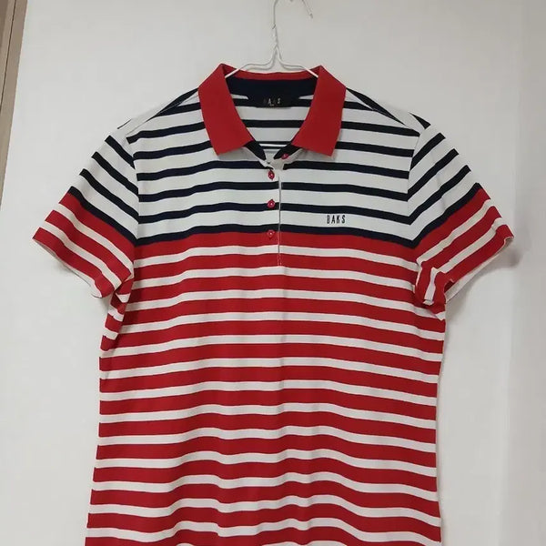 [BUNJANG] Daks Women's Striped Short-Sleeve Polo Shirt Size 105 / 닥스 여성 단가라 반팔 카라티 105