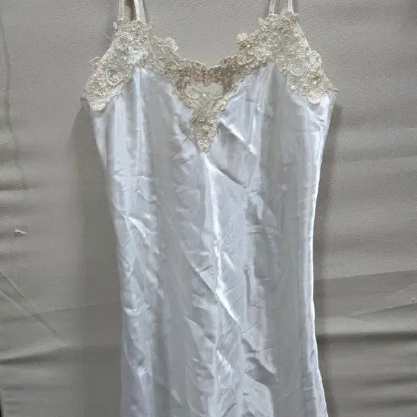 [BUNJANG] Silk Lace Detail Sleepwear - White / 슬립90