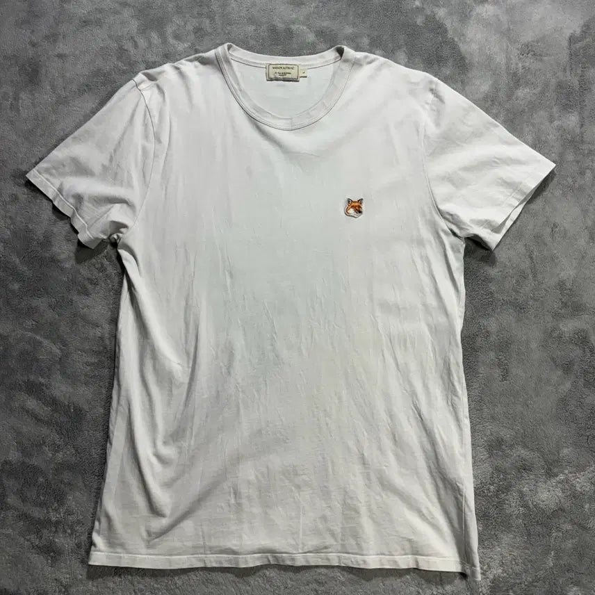 [BUNJANG] Maison Kitsuné Single Fox White T-Shirt - Size L / [L] 메종키츠네 싱글 폭스 화이트 반팔