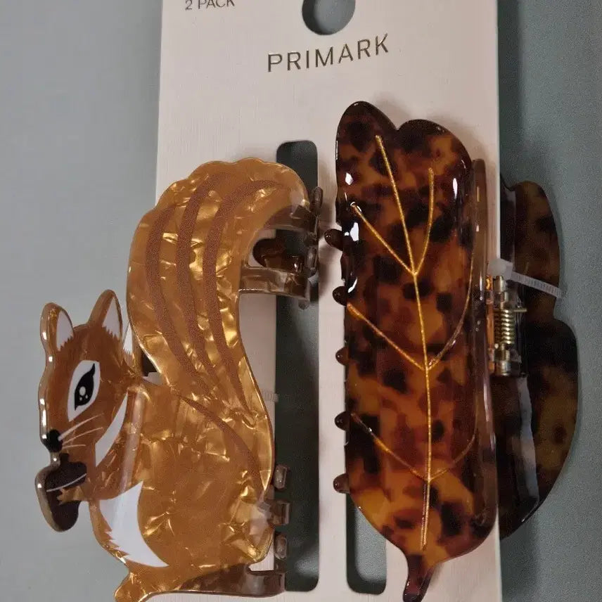 [BUNJANG] Squirrel Leaf Hair Clip / 영국 다람쥐 / 나뭇잎 집게핀 헤어클립