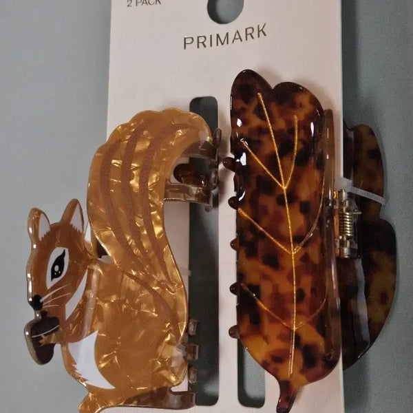 [BUNJANG] Squirrel Leaf Hair Clip / 영국 다람쥐 / 나뭇잎 집게핀 헤어클립