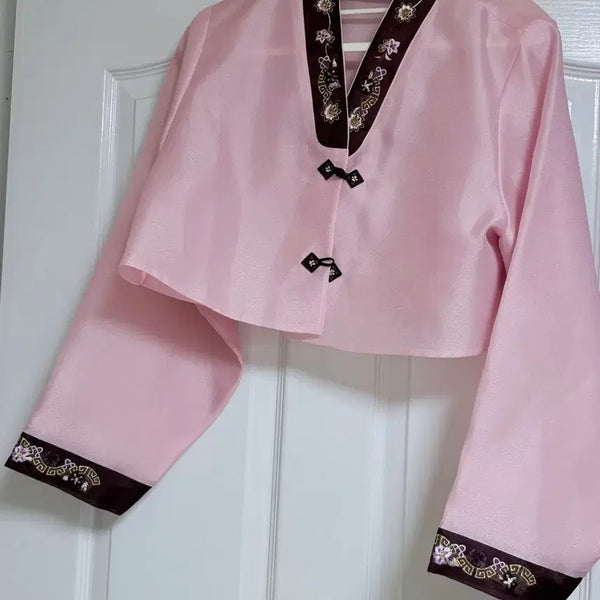 [BUNJANG] Modern Hanbok Jeogori, Pink, Embroidered / 개량한복 저고리