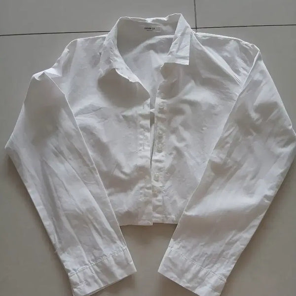[BUNJANG] White Long-Sleeve Blouse (Size 44) / 44사이즈  상의