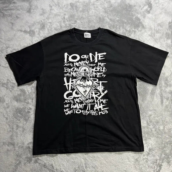 [BUNJANG] Mixxjay Black Printing Short Sleeve T-shirt XL / [XL] 믹스제이 블랙 프린팅 반팔