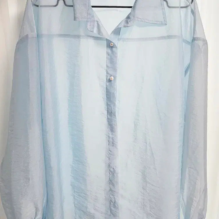 [BUNJANG] FactTheNerD Sky Blue Free Size Shirt / 팩더널드 셔츠