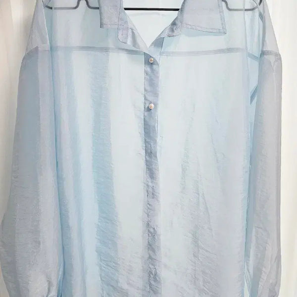 [BUNJANG] FactTheNerD Sky Blue Free Size Shirt / 팩더널드 셔츠