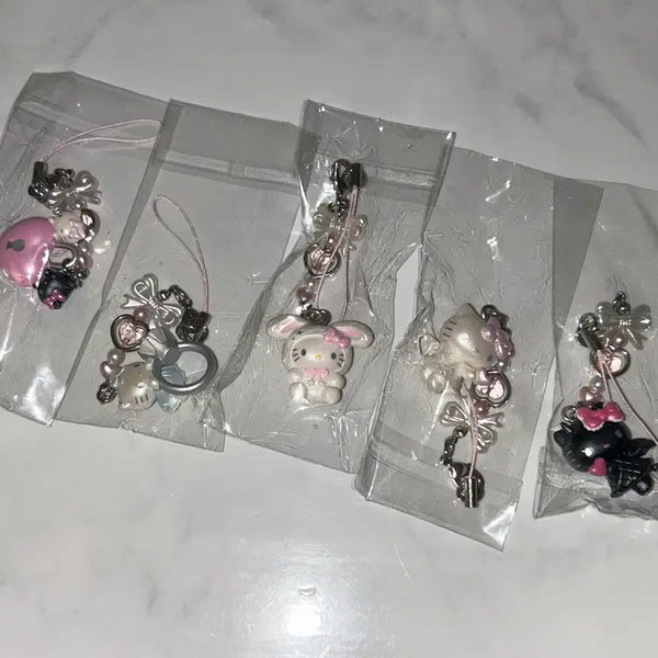 [BUNJANG] Hello Kitty Angel & Devil Strap Bundle Set (5 Types) / 헬로키티 천사악마 스트랩 일괄 5종
