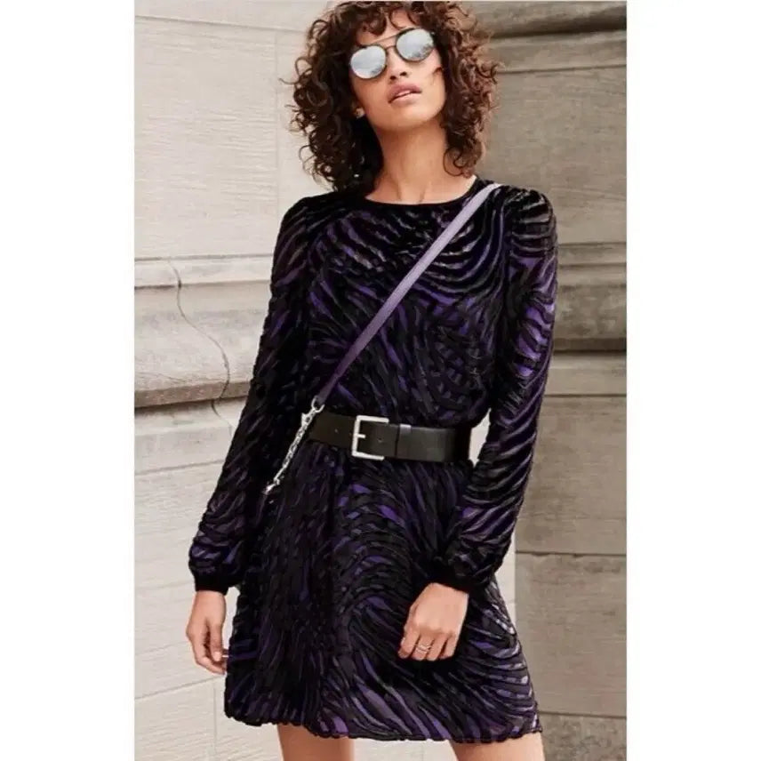 [BUNJANG] Michael Kors Velvet Purple Mini Dress / 마이클코어스 벨벳 퍼플 원피스